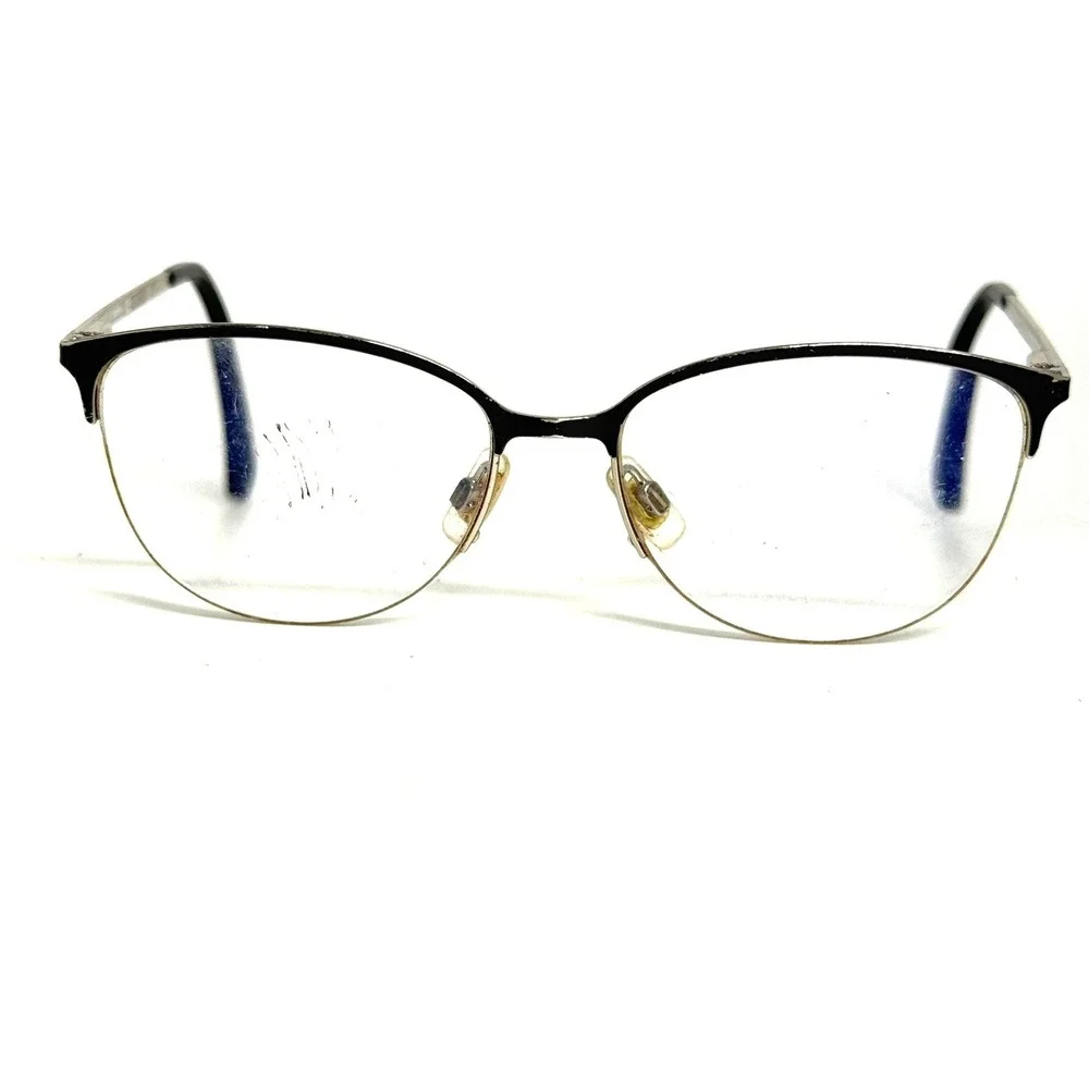 Swarovski SK 5296-3 005 Cat Eye Eyeglasses Black Silver Crystal 52-16-140